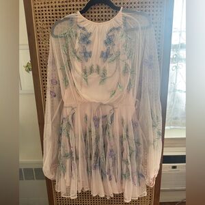 ASOS Edition Open Back Floral Embroidered Sheer Dress